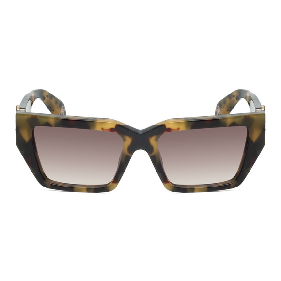Roberto Cavalli SRC016 0AGG Sunglasses Women\'s Tortoise Oversized Square Italy